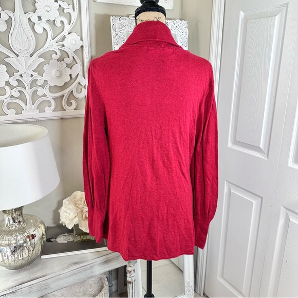ANTHROPOLOGIE SPARROW RED OPEN CARDIGAN SWEATER - Picture 4 of 6